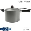 Brinox 7090/143, Olla de Aluminio, a Presin Color Plata, Tecnologia AntiAderente, 7.5 litros