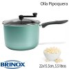 Brinox 7101/151, Olla de Aluminio, Pipoquera, Color Chilli Turquesa, Tecnologia AntiAderente, 22cmx15.5, 5.5 litros