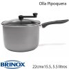 Brinox 7100/151, Olla de Aluminio, Pipoquera, Color Chilli Plata, Tecnologia AntiAderente, 22cmx15.5, 5.5 litros