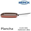 Brinox 7070/154, Sarten de Aluminio, A LA PLANCHA, AntiAderante, Color COBRE, 24x24x3.5cm 1.3litros