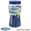 Brinox 6000/772, Juego de 24 piezas de Acero Inoxidable, Itaparica - Color Azul (6 cucharas, 6 tenedores, 6 Cuchillos, 6 Cucharillas)