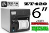 Zebra ZT420 RFID, Industrial, Impresora de Etiquetas, Diseo uso Industrial, 6 pulgadas, Ideal para Fbricas y Empresas de Transporte y Logstica, con opcin de impresin de tags RFID, 102 mm/ seg, USB, RS232, Red, Wireless, Bluetooth, Resolucin 203 dpi