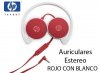 HP HEADSET HP 2800 W1Y21AA#ABL, aAuriculares STEREO  Blanco/Rojo, tipo vincha, microfono, control de volumen, jack 3.5mm.