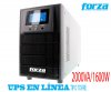 FORZA FDC-2002T, UPS EN LÍNEA TIPO TORRE, 2000VA/1600W 220VAC, Tiempo de Autonomía de 70 minutos Aprox, 4 salidas universales, LCD de estado, Doble conversión en línea USB/SNMP/RS232, 40 -70Hz, 12V 9Ah