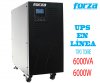 FORZA FDC-206K, UPS EN LÍNEA TIPO TORRE, 6000VA/6000W 110-300VAC, (EPO), USB/ SNMP / RS232, Frecuencia de 50 - 60Hz, Regulación automática de voltaje,  TecnologÍa MOV, Usa 20 baterias FUB-1290 (12V 9A), 592x250x826mm